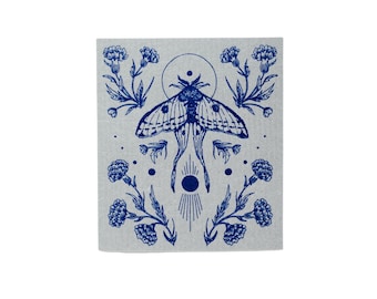 Moth Shrine Gray Swedish Dish Cloth Sponge