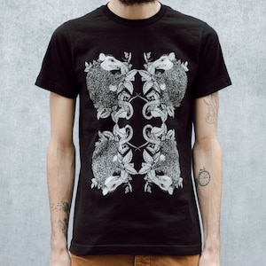 Entangled Possum and Stinging Nettle Black T-Shirt