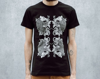 Entangled Possum and Stinging Nettle Black T-Shirt