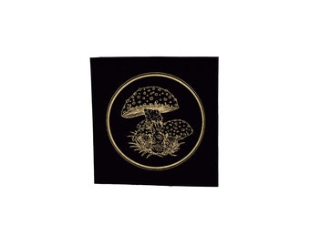 Golden Mushroom Sew On Punk Patch