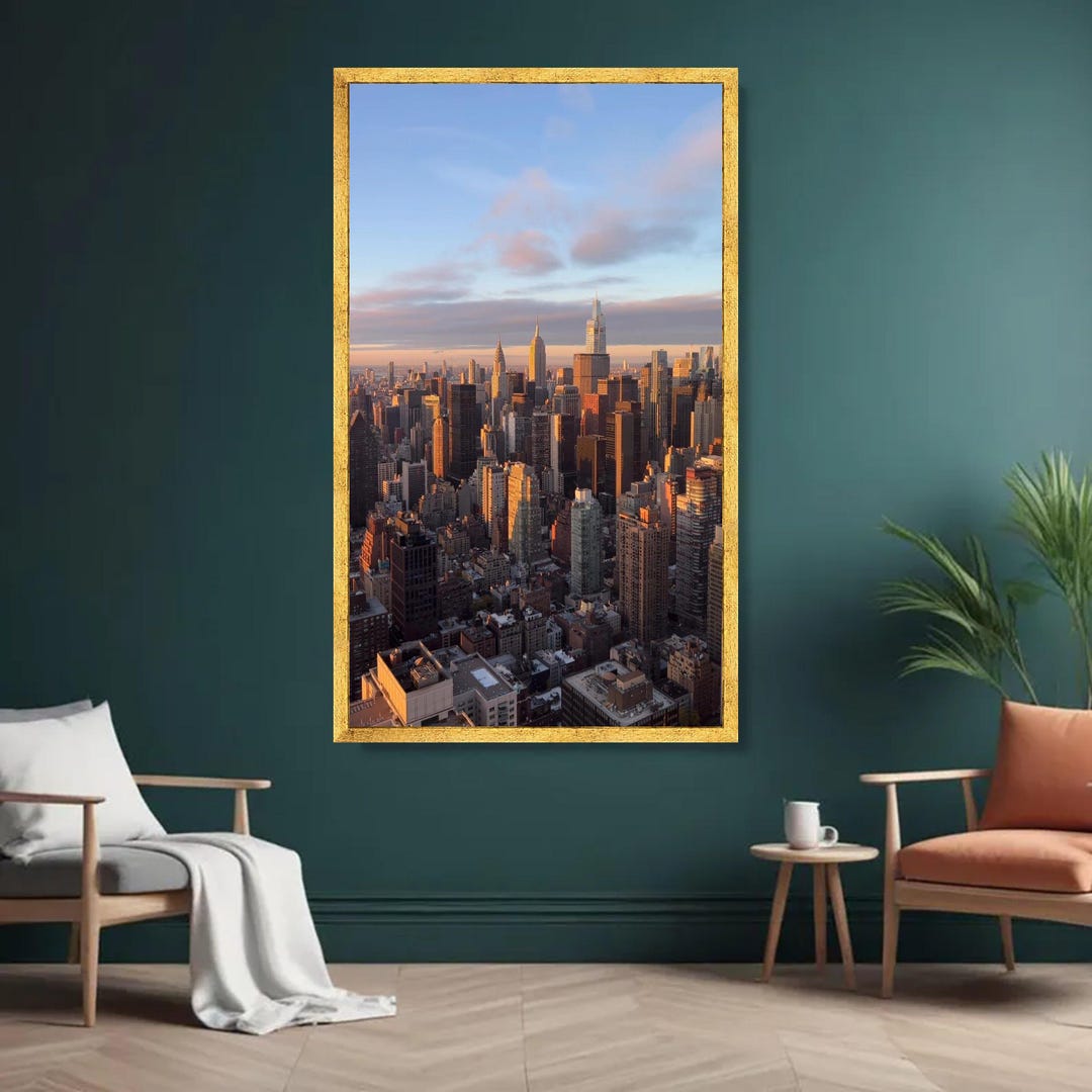 New York City Skyline Canvas Wall Art, Urban Landscape Print, Cityscape ...
