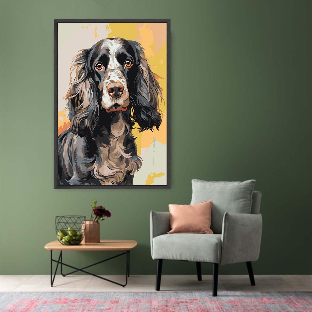 Elegant English Springer Spaniel Canvas, Dog Portrait Wall Art, Pet ...