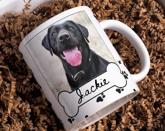 Dog Photo Custom Mug Wrap PNG Sublimation Template (11oz 15oz)