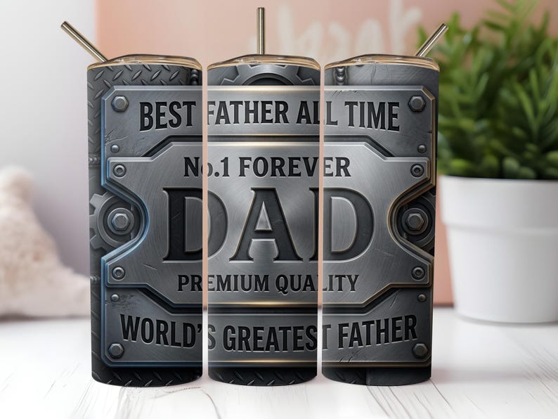 Best Dad Ever Tumbler Wrap PNG for Men, Fathers Day Seamless 20oz ...