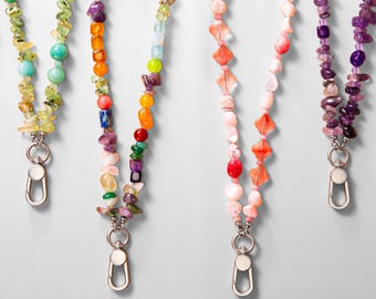 Handcrafted Natural Stone Phone Strap | Beaded Phone Wrist Strap with Zinc Alloy Clasp | Universal Phone Charm Strap