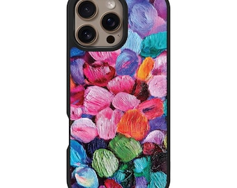 Funda para iPhone con diseño de mosaico de pétalos – MagSafe, protección contra caídas de 3 metros, diseño resistente a la decoloración.