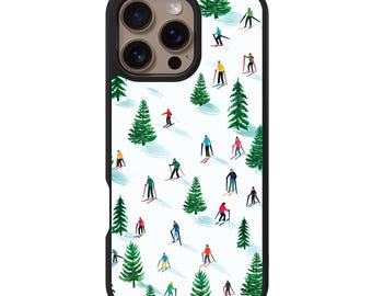 Funda para iPhone con diseño de escena de esquí – Compatible con MagSafe, protección contra caídas de 3 metros