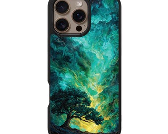 Funda para iPhone Emerald Storm – MagSafe, protección contra caídas de 3 metros, diseño resistente a la decoloración.