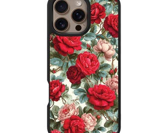 Funda para iPhone Ruby Roses – MagSafe, protección contra caídas de 3 metros, diseño resistente a la decoloración.