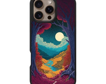 Funda para iPhone Harvest Moon – MagSafe, protección contra caídas de 3 metros, diseño resistente a la decoloración.