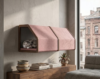 Casa moderna para gatos montada en la pared, estantes para gatos, muebles para gatos, percha para gatos, estantes de pared para gatos, pared para gatos, cama para gatos, cueva para gatos, pared de muebles para gatos