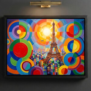 Robert Delaunay - Greatest Hits Print, Orphist Circular Forms Eiffel Tower Wall Art Home Decor