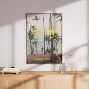 Póster de palmera (descarga digital) "Parpadea", arte mural de viaje, lámina costera, fotografía de olas, afirmaciones