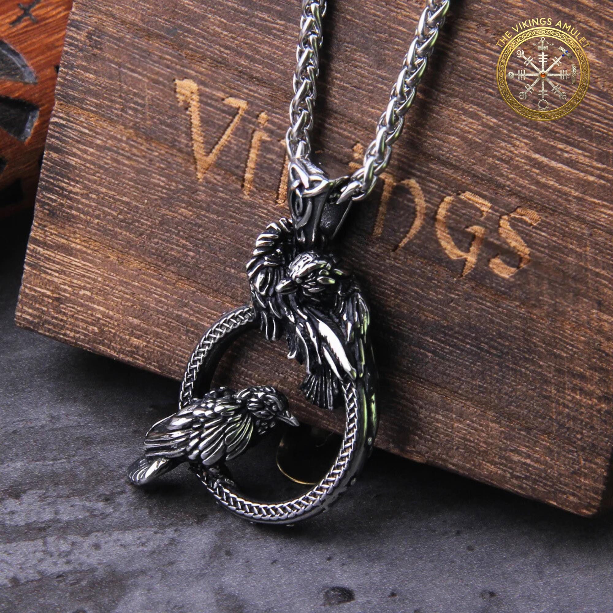 HANA LIMA Leather Chain Necklace - Viking/Celtic Style For Men/Women - Odin Design