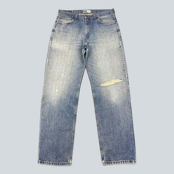 Vintage Signature Levis Jeans Light Wash Distressed Relaxed Fit Denim Pants W34 L32