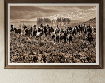 Spring Thaw Wild Horse Herd |Fine Art Western|Photography Print|Giclee