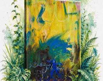 Original Artwork: Abstract Ink and Acrylic Painting on Canvas (A5)