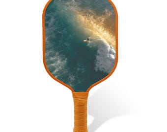 Golden Current Carbon Fiber Pickleball Paddle | USA Approved | Ocean Wave Design | Supports Waterkeeper Alliance
