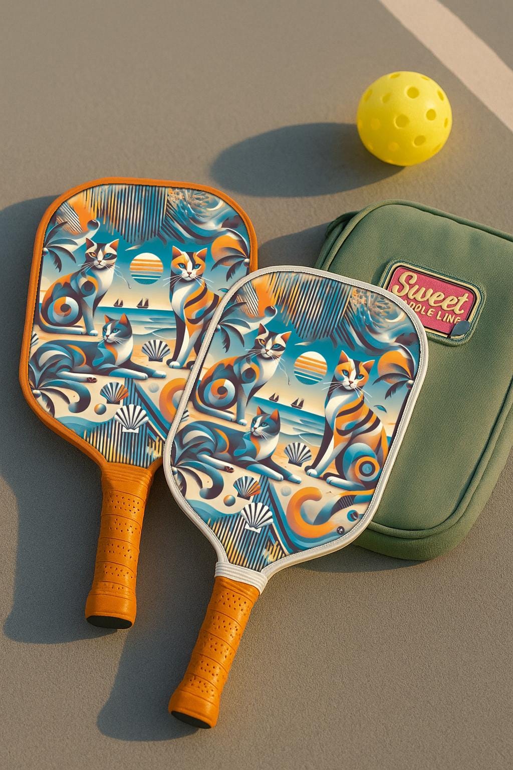 Cat Paddle Design Coastal Cats Carbon Fiber Pickleball Paddle | USA Approved Beach Cat ...