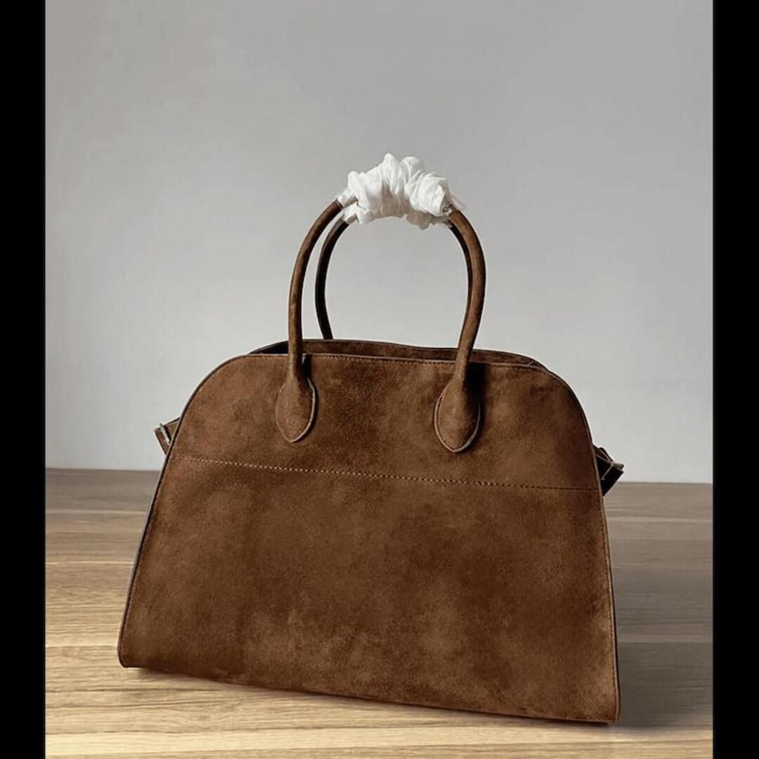 Suede Computer Backpack Leather Laptop Bag, Suede Leather Briefcase for Men & Women, Minimalist ...