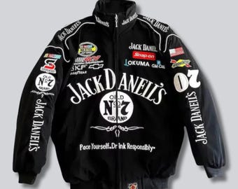 Y2K F1 bomberjack – vintage motorsportracejack met logoaccenten | Uniseks retrostijl voor heren en dames