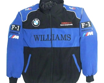 Y2K F1 bomberjack – vintage motorsportracejack met logoaccenten | Uniseks retrostijl voor heren en dames