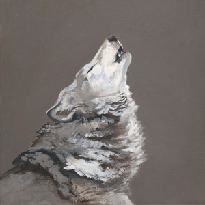 Wolf Howling at the Moon Art Print, Wolf schilderij, Wolf Howls bij nacht, bosrijke decor, Wolf dierlijke print, dierlijke kunst, Moonlight kunst