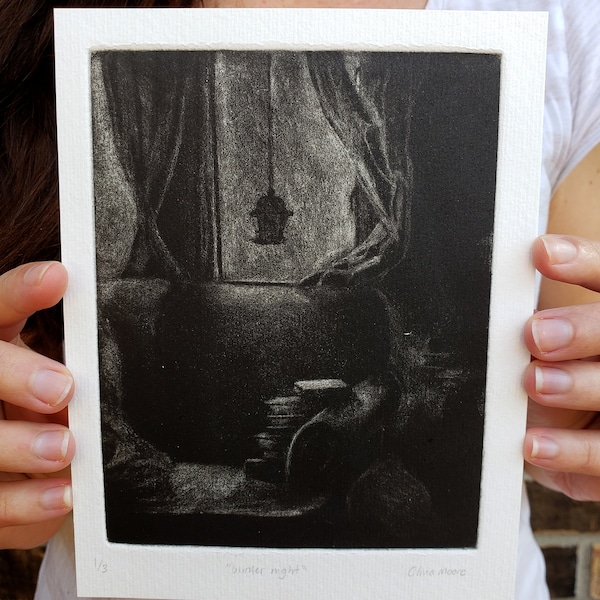 Copper Plate Etching Print Etsy