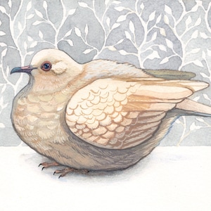 Diamond Dove Print, Dove Painting, Bird Painting, Bird Print, Poofydove, Dove Decor, Wall Art, Original Painting, Dove Artwork, Bird Art