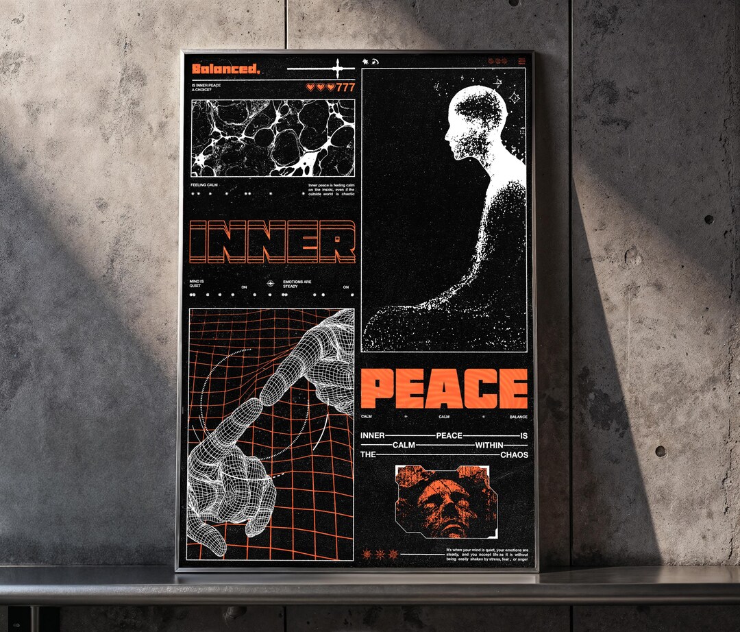 Inner Peace Poster | Mindfulness Wall Art | Meditation Digital Download ...