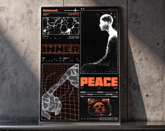 Inner Peace Poster | Mindfulness Wall Art | Meditation Digital Download | Calm Printable Decor