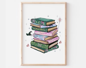 Wicked Books Druck, Elphaba Glinda Dekor, Kinderzimmer Geschenk