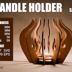 Portacandele Tealight tagliato al laser SVG / Lanterna Mandala moderna DXF / Modello lampada a LED fai da te