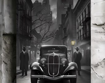 Gangster movie wall art, digital download, mafia poster, canvas print, vintage mobster, crime film