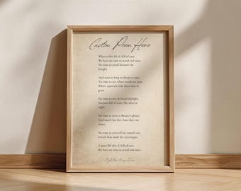 Custom Poem Print, Personalized Home Decor, Vintage Parchment Background (Framed)