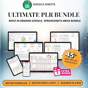 plr Google Spreadsheets-begrotingspreadsheet voor sjabloonbundel 45+ zakelijke adhd-planner met doorverkooprechten PLR mrr digitale planners
