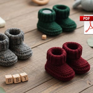 Patroon gehaakte babyslofjes | Digitale download | DIY newborn, baby 3-12 maanden | Zelfstudie handgemaakte babyslofjes | Directe pdf