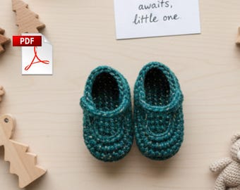 Crochet Newborn Button Strap Booties Pattern | Easy PDF Digital Download