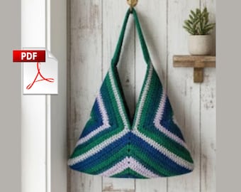 Patrón fácil de bolso cuadrado de ganchillo para mujer/bolso para principiantes (PDF)