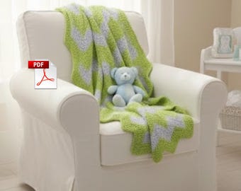 Cascading Ripple Baby Blanket Crochet Pattern PDF | instant download