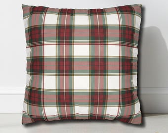 Preppy Plaid Pillow Cover, Faux Suede Pillowcase, Christmas Pillowcase, No Insert, Double Sided Pillow Cover