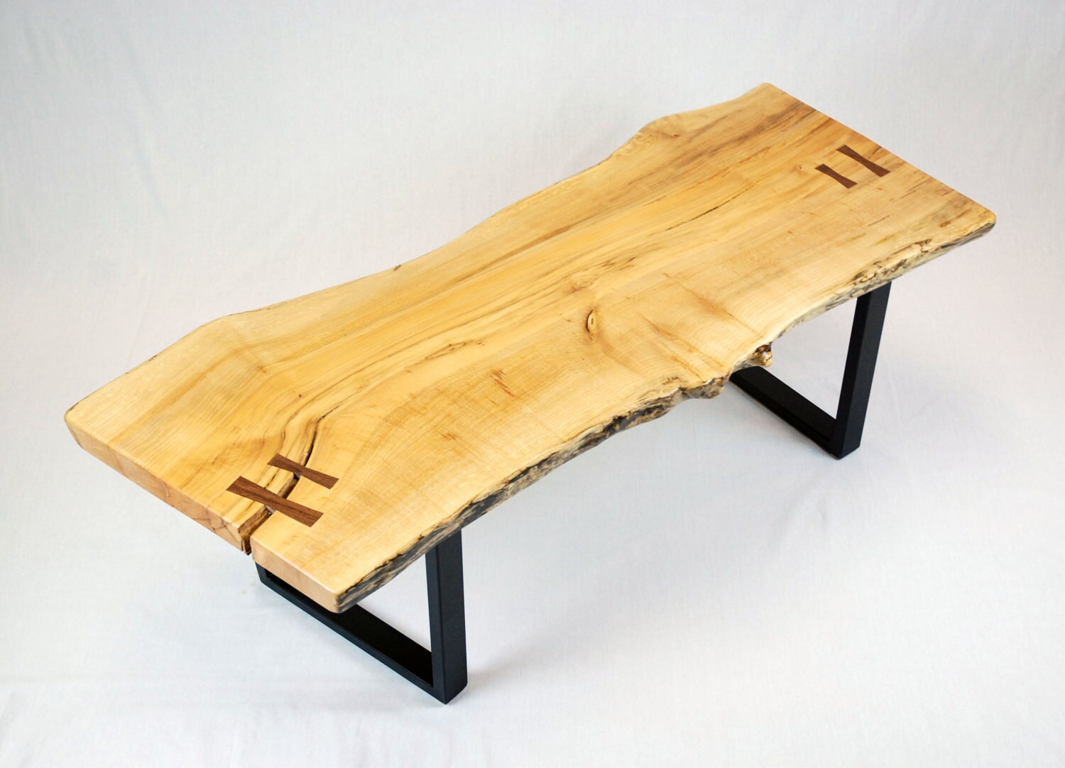 Brooklyn Coffee Table Maple Slab With Black Walnut