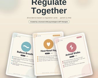 Medereguleringskaarten voor kinderen en ouders | Emotion Regulation Deck (afdrukbare pdf)