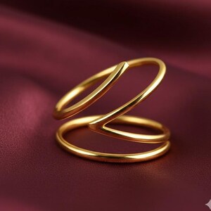 Anillo de soporte articular de doble aro dorado, joyería ajustable para hipermovilidad, banda minimalista para artritis, regalo elegante para ella.