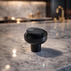 Zinc Matte Black Square Circular Cabinet Knob Smooth Dual-Tone Door Drawer Pull Kitchen Cabinet Dresser Handle Furniture Knob Set