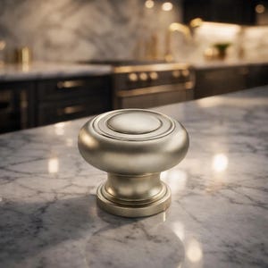 Satin Brass Round Cabinet Knob: Classic Finish Drawer Pull Handle