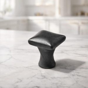 Matte Black Sculpted Square Cabinet Knobs Zinc Smooth Door Drawer Pull Kitchen Cabinet Dresser Handle Furniture Knob Set