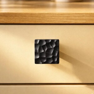 Zinc Matte Black Square Cabinet Knob Door Drawer Pull Kitchen Cabinet Dresser Handle Furniture Knob Set