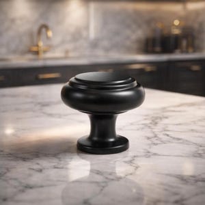 Matte Black Round Cabinet Knob Door Drawer Pull Kitchen Cabinet Dresser Handle Furniture Knob Set
