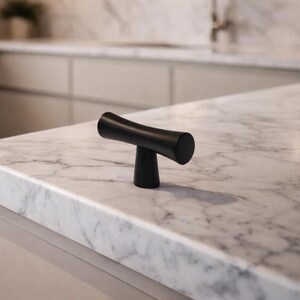 Zinc Matte Black T-Bar Cabinet Knob Door Drawer Pull Kitchen Cabinet Dresser Handle Furniture Knob Set